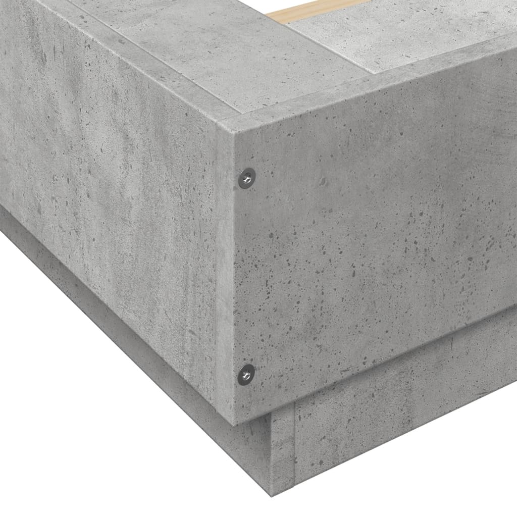 Giroletto Luci LED Grigio Cemento 140x190 cm Legno Multistrato