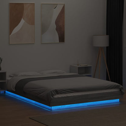 Giroletto Luci LED Grigio Sonoma 140x190 cm Legno Multistrato