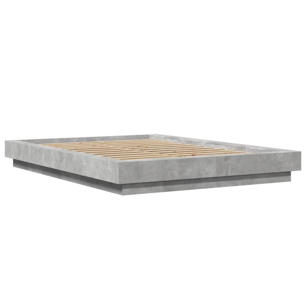 Giroletto Luci LED Grigio Cemento 135x190 cm Legno Multistrato | homemem39