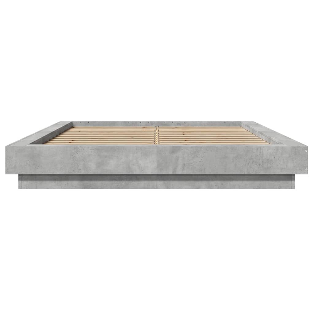 Giroletto Luci LED Grigio Cemento 135x190 cm Legno Multistrato