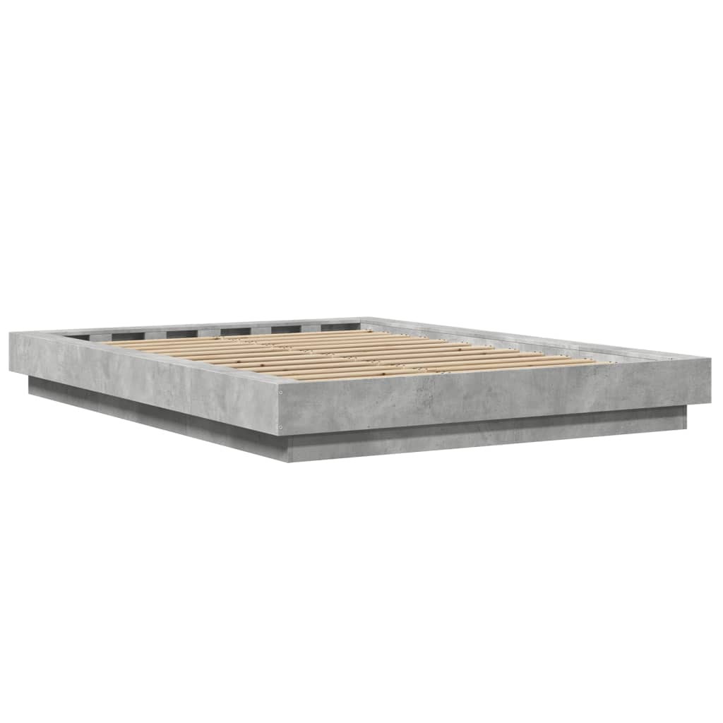 Giroletto Luci LED Grigio Cemento 135x190 cm Legno Multistrato | homemem39