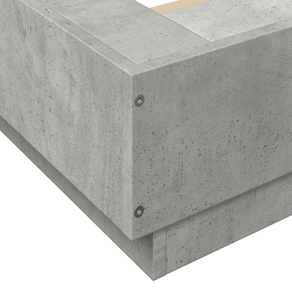 Giroletto Luci LED Grigio Cemento 135x190 cm Legno Multistrato | homemem39