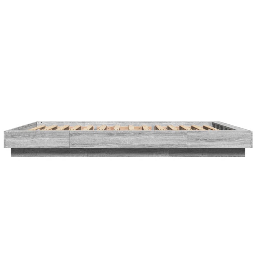 Giroletto Luci LED Grigio Sonoma 135x190 cm Legno Multistrato