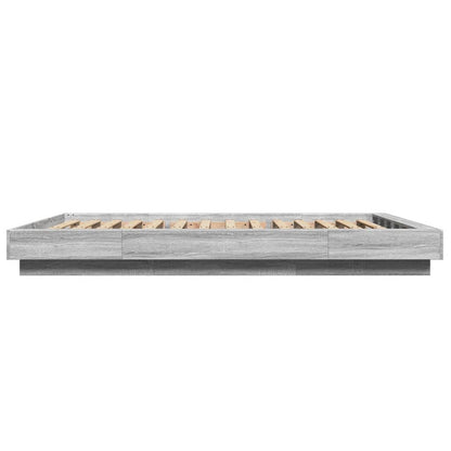 Giroletto Luci LED Grigio Sonoma 135x190 cm Legno Multistrato