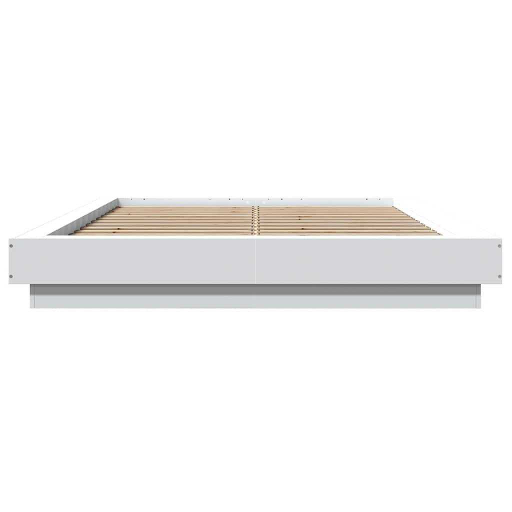 Giroletto con Luci LED Bianco 120x190 cm in Legno Multistrato