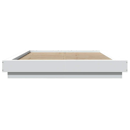 Giroletto con Luci LED Bianco 120x190 cm in Legno Multistrato
