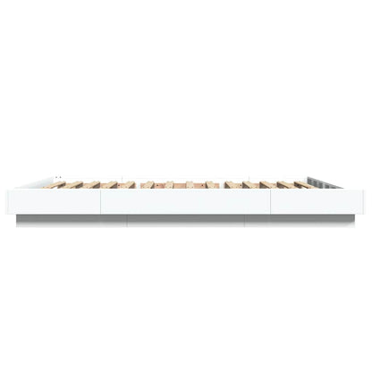 Giroletto con Luci LED Bianco 120x190 cm in Legno Multistrato
