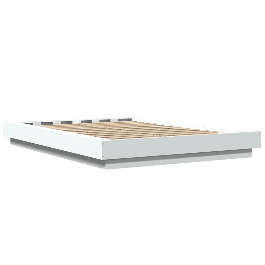 Giroletto con Luci LED Bianco 120x190 cm in Legno Multistrato