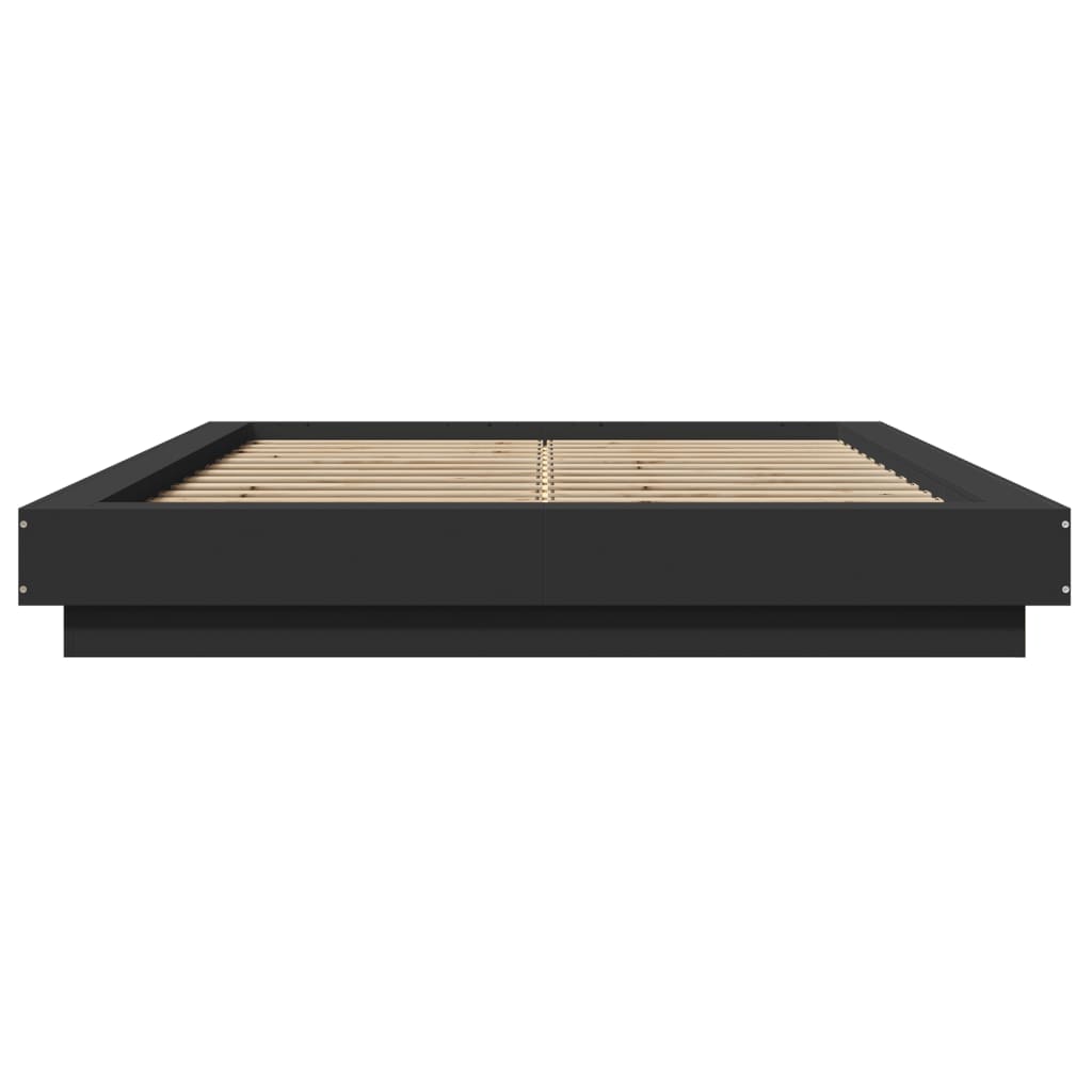 Giroletto con Luci LED Nero 120x190 cm in Legno Multistrato