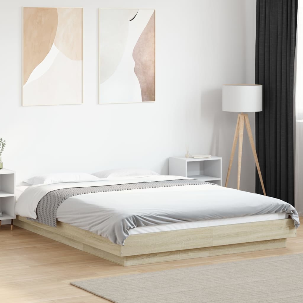 Giroletto Luci LED Rovere Sonoma 120x190 cm Legno Multistrato