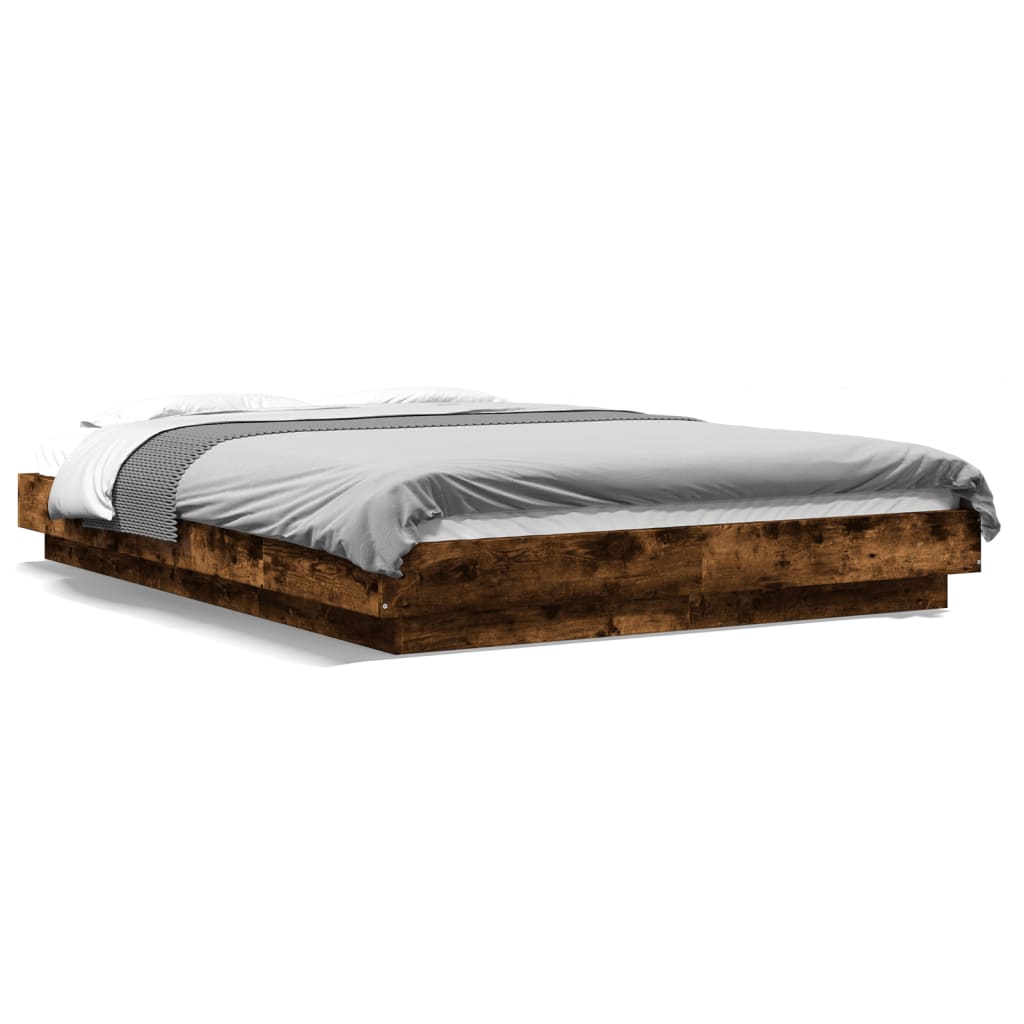 Giroletto con Luci LED Rovere Fumo 120x190 cm Legno Multistrato | homemem39