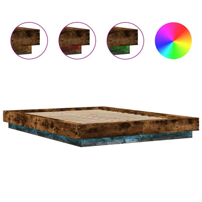 Giroletto con Luci LED Rovere Fumo 120x190 cm Legno Multistrato | homemem39