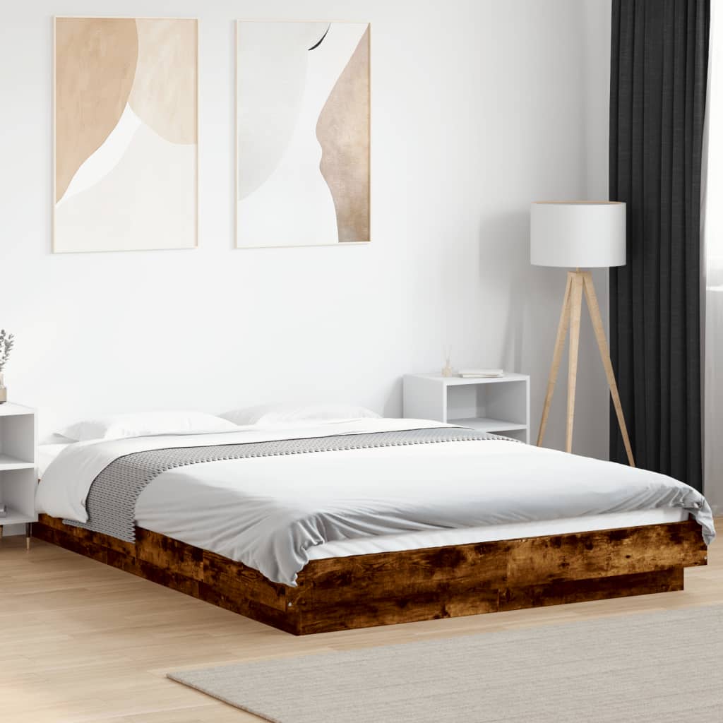 Giroletto con Luci LED Rovere Fumo 120x190 cm Legno Multistrato | homemem39