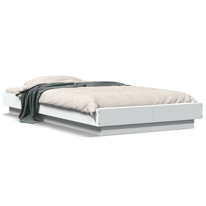 Giroletto con Luci LED Bianco 90x190 cm in Legno Multistrato | homemem39