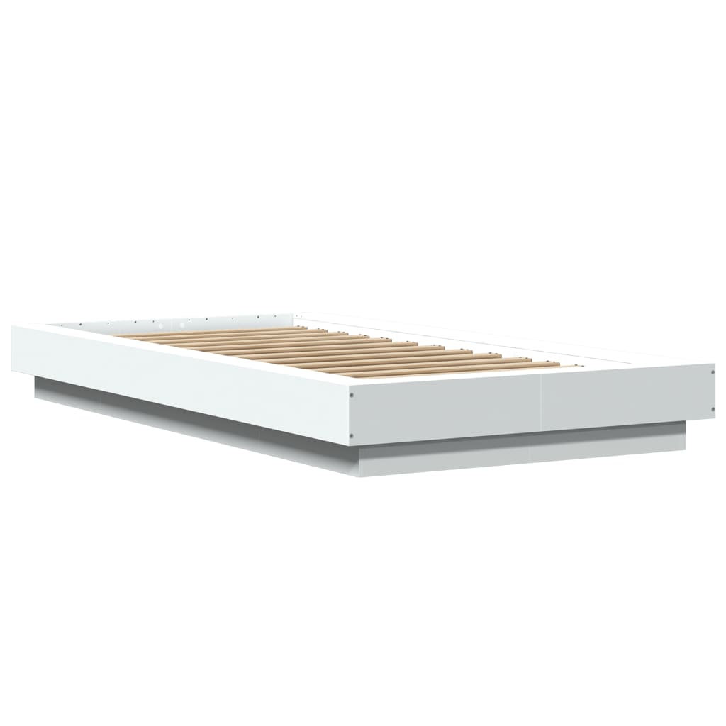 Giroletto con Luci LED Bianco 90x190 cm in Legno Multistrato | homemem39