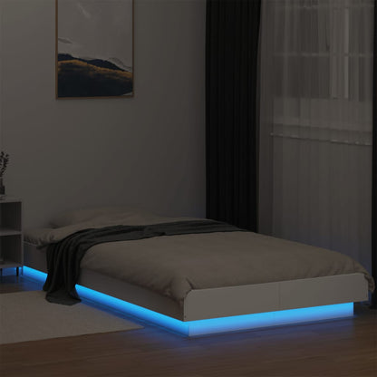 Giroletto con Luci LED Bianco 90x190 cm in Legno Multistrato