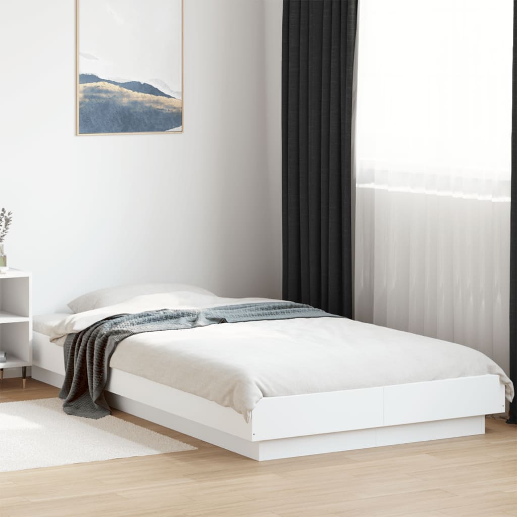 Giroletto con Luci LED Bianco 90x190 cm in Legno Multistrato | homemem39