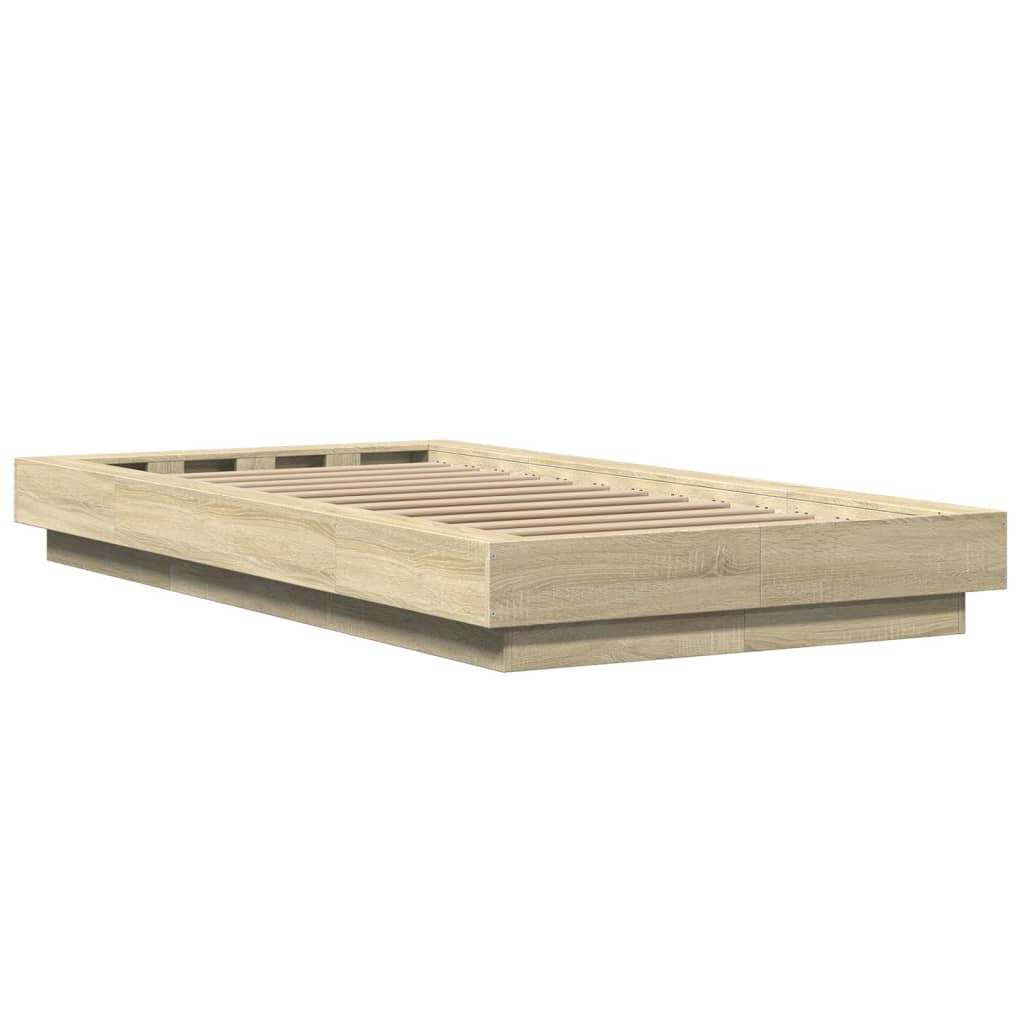Giroletto Luci LED Rovere Sonoma 90x190 cm in Legno Multistrato | homemem39
