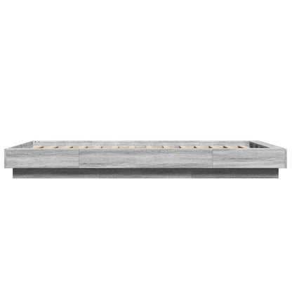 Giroletto Luci LED Grigio Sonoma 90x190 cm in Legno Multistrato