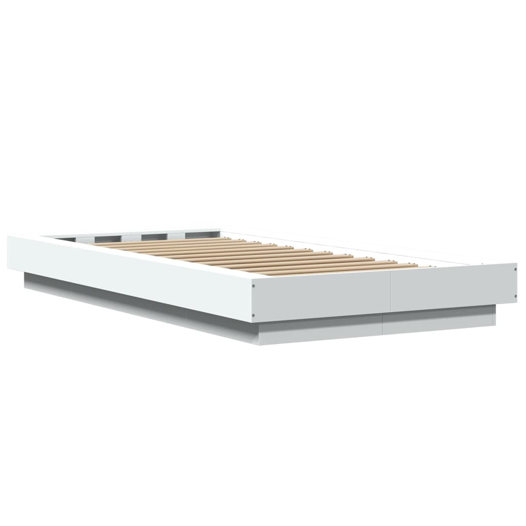 Giroletto con Luci LED Bianco 75x190 cm in Legno Multistrato | homemem39