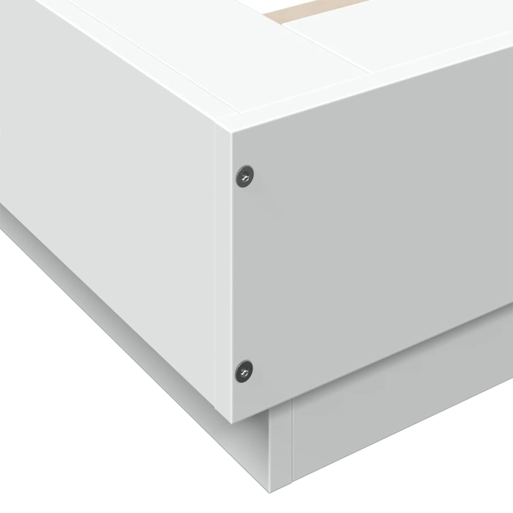 Giroletto con Luci LED Bianco 75x190 cm in Legno Multistrato | homemem39