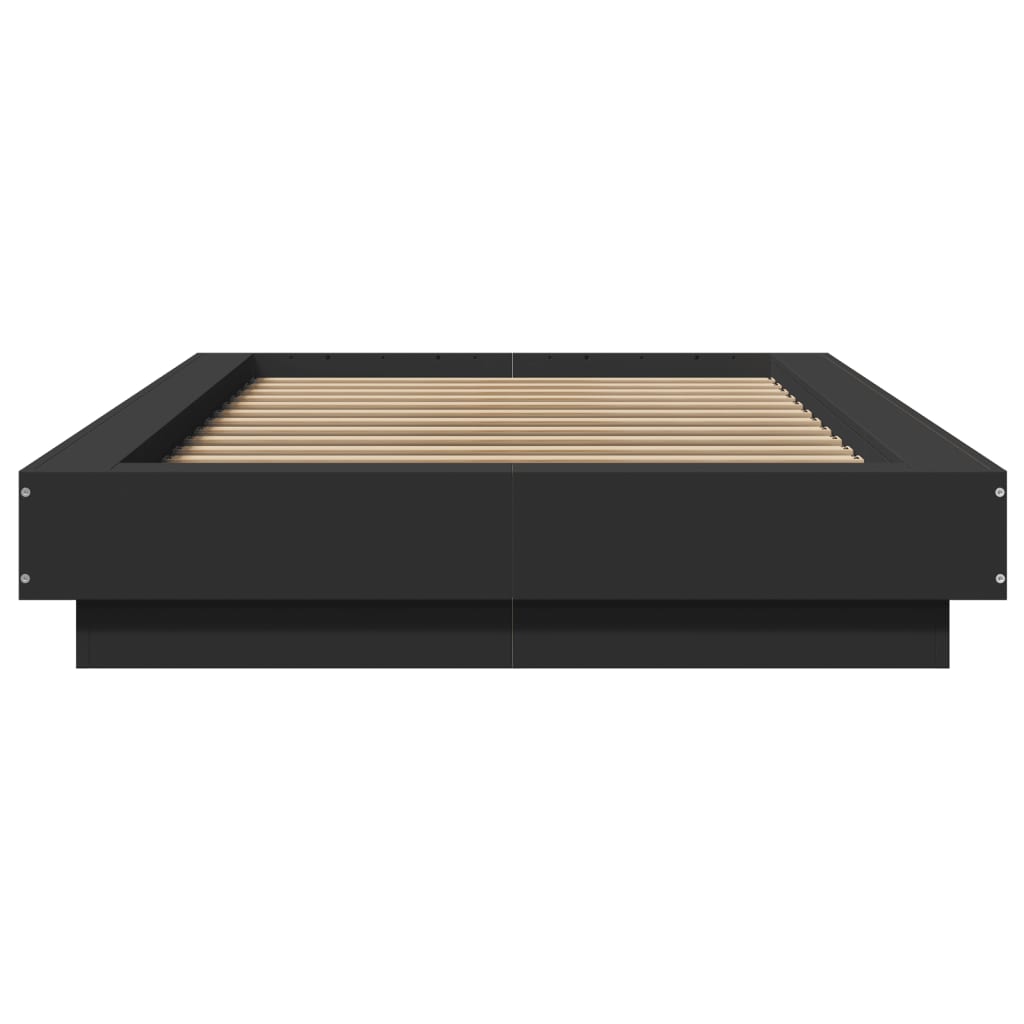 Giroletto con Luci LED Nero 75x190 cm in Legno Multistrato