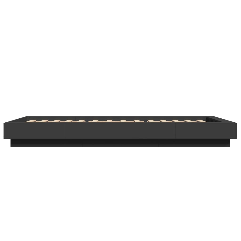 Giroletto con Luci LED Nero 75x190 cm in Legno Multistrato