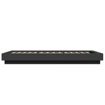 Giroletto con Luci LED Nero 75x190 cm in Legno Multistrato