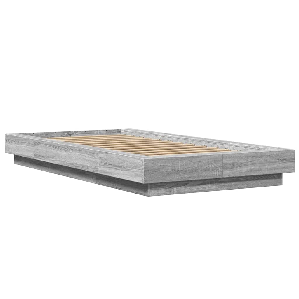 Giroletto Luci LED Grigio Sonoma 75x190 cm in Legno Multistrato | homemem39