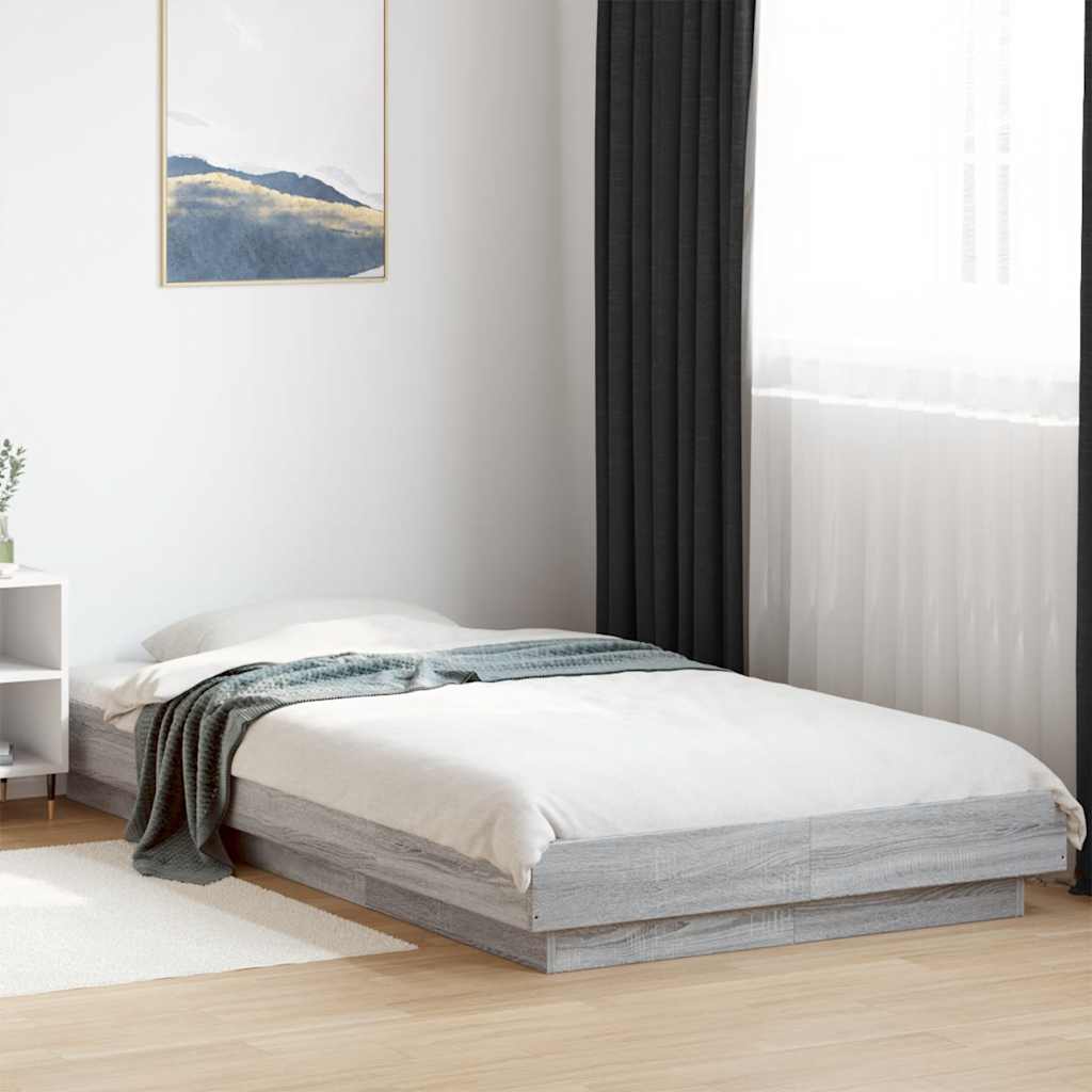 Giroletto Luci LED Grigio Sonoma 75x190 cm in Legno Multistrato | homemem39