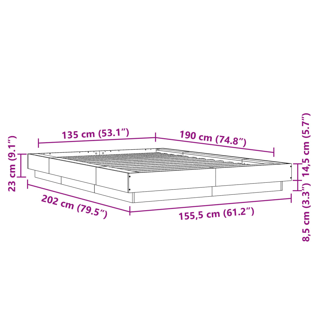 Giroletto Bianco 135x190 cm in Legno Multistrato | homemem39