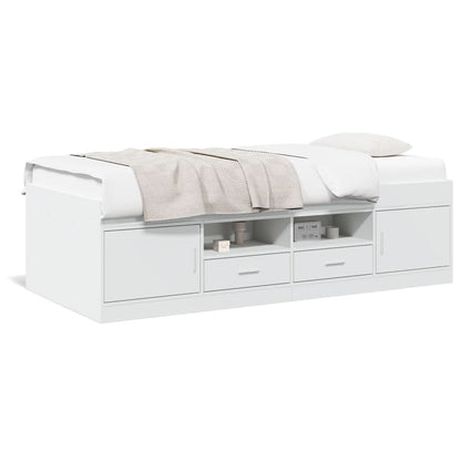 Divano Letto con Cassetti senza Materasso Bianco 90x200 cm - homemem39