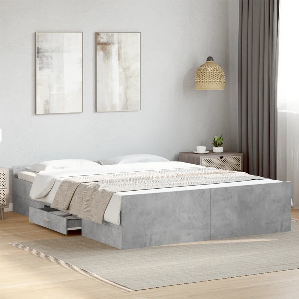 Giroletto Cassetti Grigio Cemento 150x200 cm Legno Multistrato - homemem39
