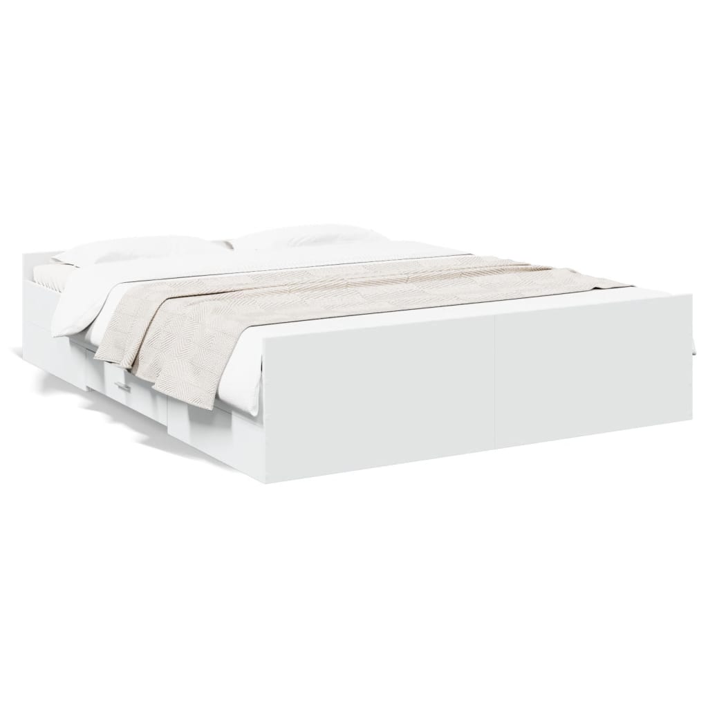 Giroletto con Cassetti Bianco 140x200 cm in Legno Multistrato | homemem39