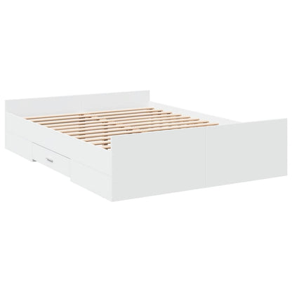 Giroletto con Cassetti Bianco 140x190 cm in Legno Multistrato | homemem39