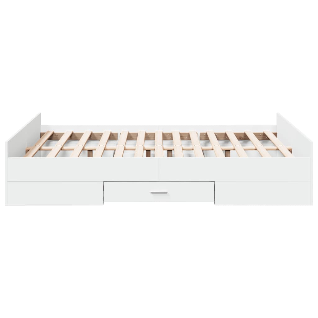 Giroletto con Cassetti Bianco 140x190 cm in Legno Multistrato | homemem39