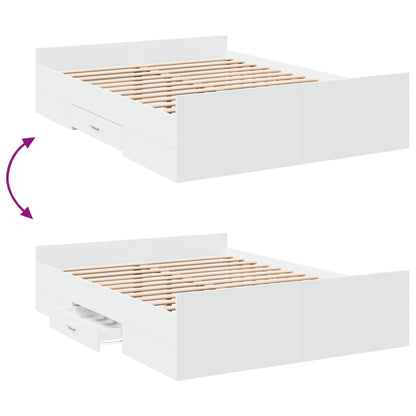 Giroletto con Cassetti Bianco 140x190 cm in Legno Multistrato | homemem39
