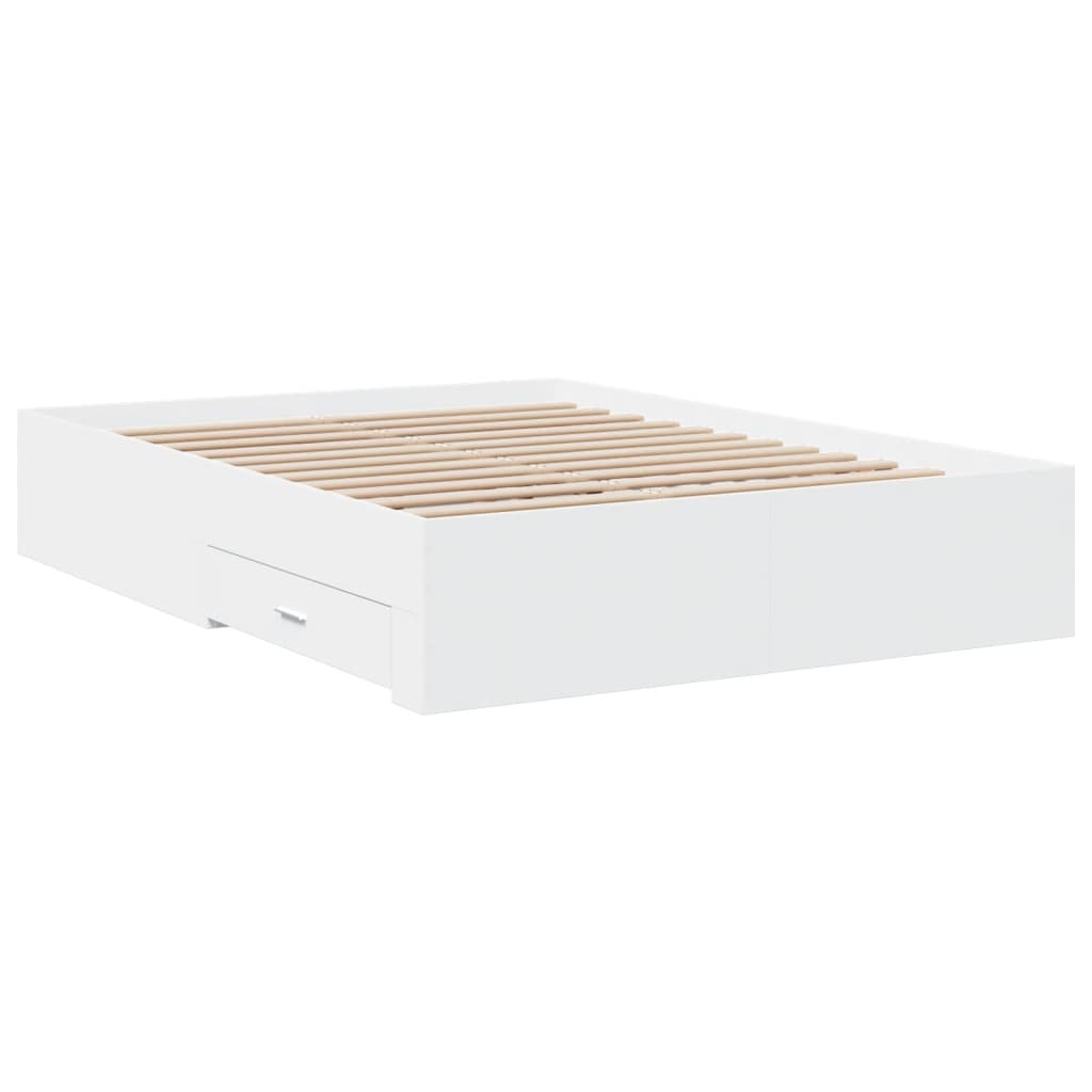 Giroletto con Cassetti Bianco 120x200 cm in Legno Multistrato | homemem39
