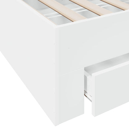 Giroletto con Cassetti Bianco 120x200 cm in Legno Multistrato | homemem39