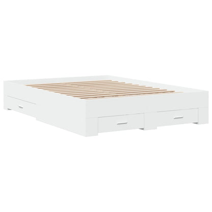 Giroletto con Cassetti Bianco 140x190 cm in Legno Multistrato - homemem39