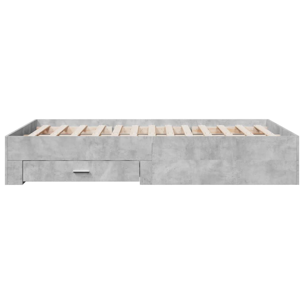 Giroletto Cassetti Grigio Cemento 140x190 cm Legno Multistrato - homemem39