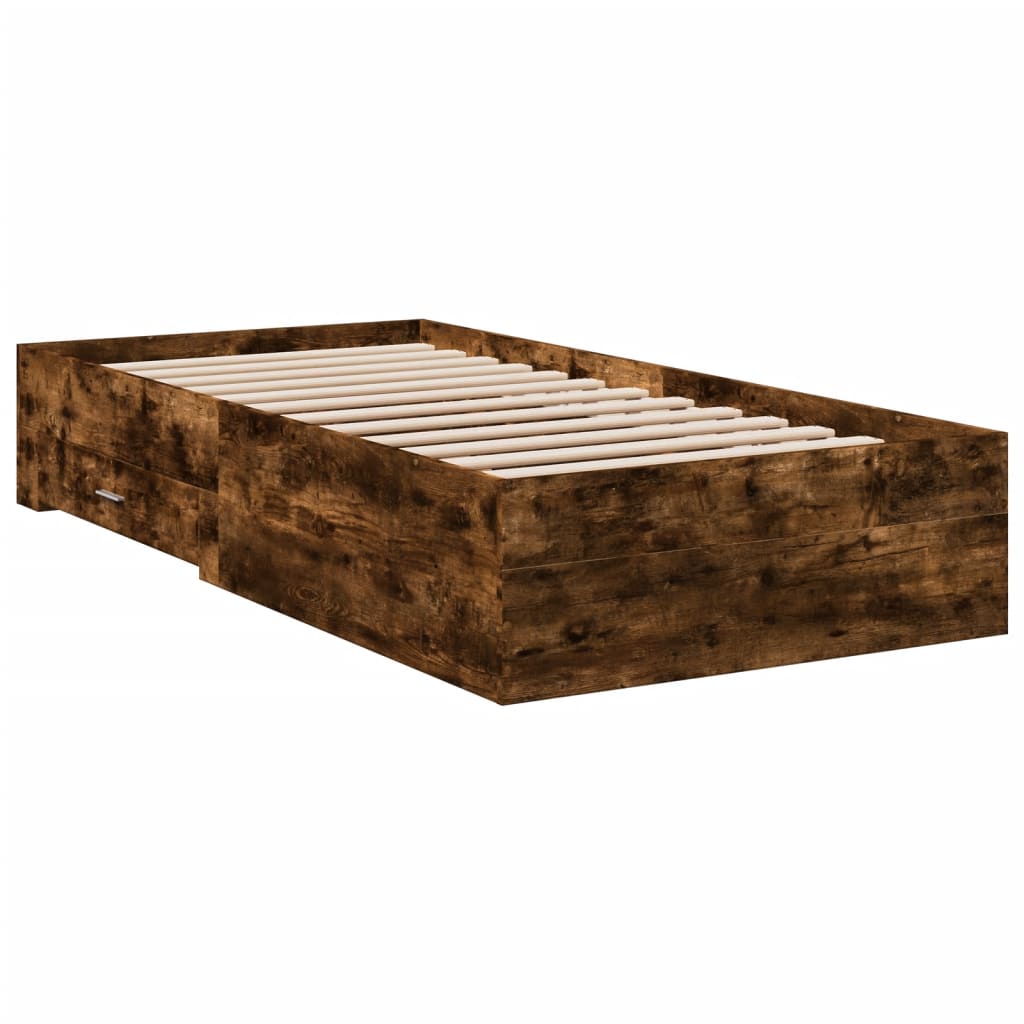 Giroletto con Cassetti Rovere Fumo 90x200 cm Legno Multistrato - homemem39