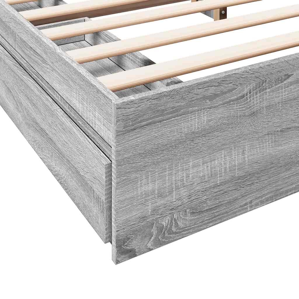 Giroletto Cassetti Grigio Sonoma 200x200 cm Legno Multistrato
