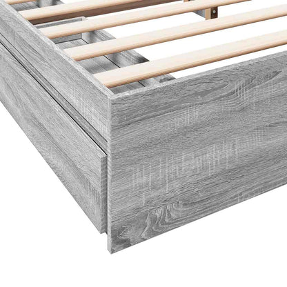 Giroletto Cassetti Grigio Sonoma 200x200 cm Legno Multistrato