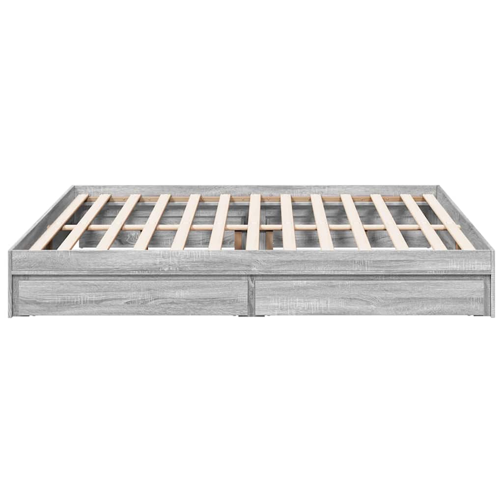 Giroletto Cassetti Grigio Sonoma 180x200 cm Legno Multistrato
