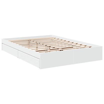 Giroletto con Cassetti Bianco 160x200 cm in Legno Multistrato
