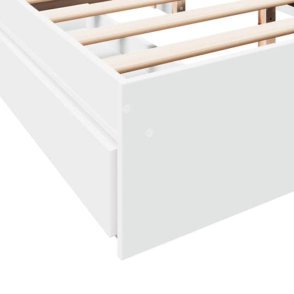 Giroletto con Cassetti Bianco 160x200 cm in Legno Multistrato