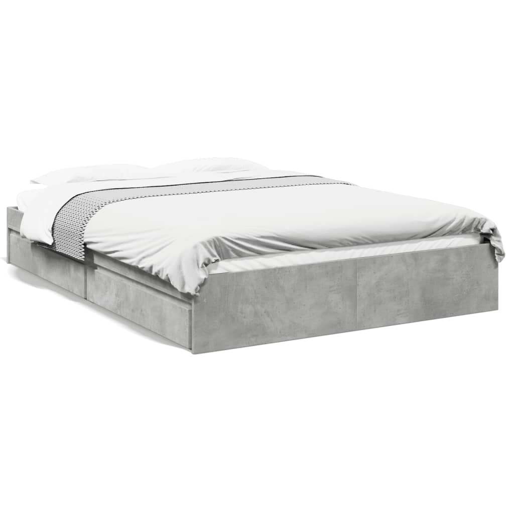 Giroletto Cassetti Grigio Cemento 160x200 cm Legno Multistrato | homemem39