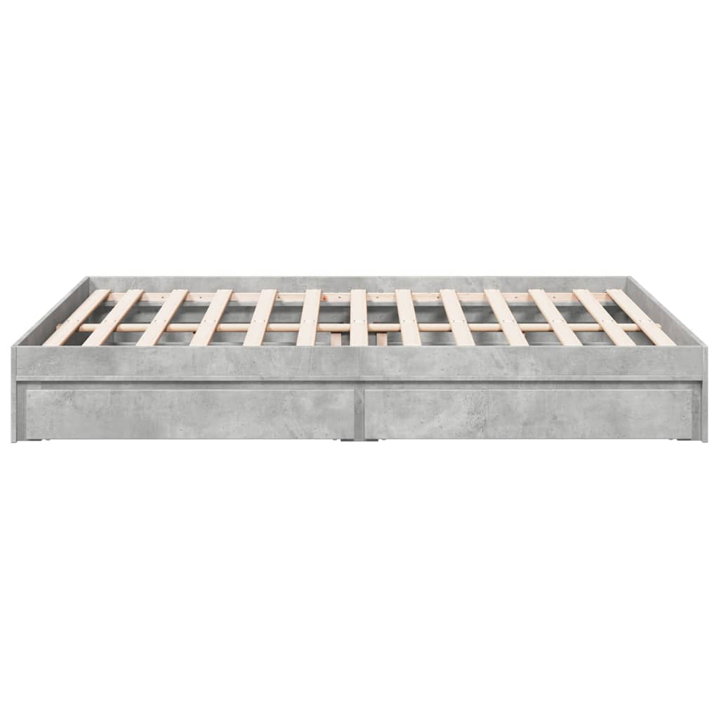 Giroletto Cassetti Grigio Cemento 160x200 cm Legno Multistrato | homemem39