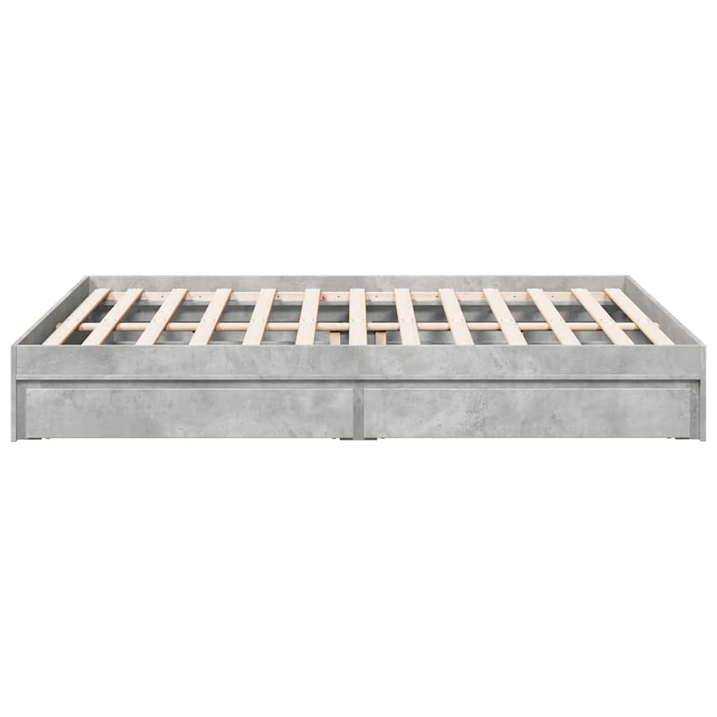 Giroletto Cassetti Grigio Cemento 160x200 cm Legno Multistrato